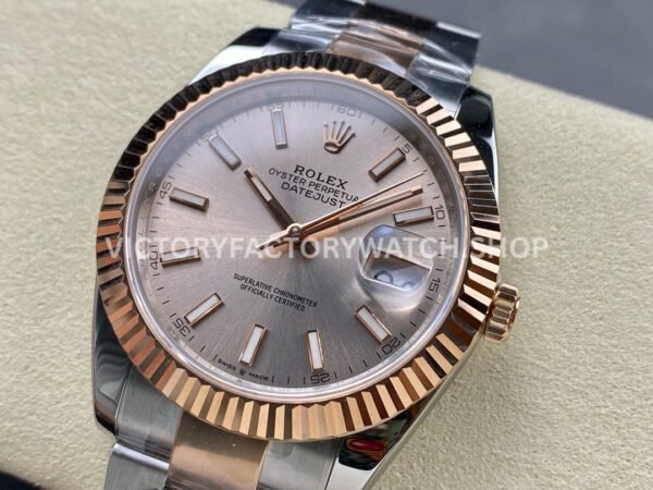 ARF Factory Counterweight Rolex Datejust 126331-0009 41mm Half Rose Gold Pink Dial