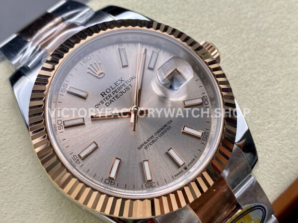 ARF Factory Counterweight Rolex Datejust 126331-0009 41mm Half Rose Gold Pink Dial