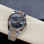 ARF Factory Counterweight Rolex Datejust 126331-0016 41mm Half Rose Gold Roman Numerals Grey Dial Jubilee