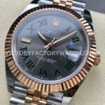 ARF Factory Counterweight Rolex Datejust 126331-0016 41mm Half Rose Gold Roman Numerals Grey Dial Jubilee