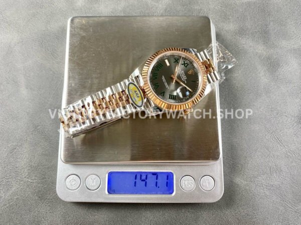 ARF Factory Counterweight Rolex Datejust 126331-0016 41mm Half Rose Gold Roman Numerals Grey Dial Jubilee