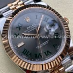 ARF Factory Counterweight Rolex Datejust 126331-0016 41mm Half Rose Gold Roman Numerals Grey Dial Jubilee