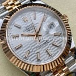 ARF Factory Counterweight Rolex Datejust 126331-0018 41mm Half Rose Gold Fluted Silver Dial Jubilee