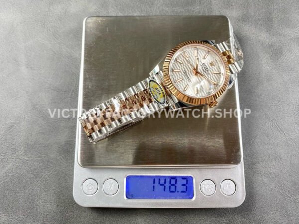 ARF Factory Counterweight Rolex Datejust 126331-0018 41mm Half Rose Gold Fluted Silver Dial Jubilee
