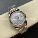 ARF Factory Counterweight Rolex Datejust 126331-0018 41mm Half Rose Gold Fluted Silver Dial Jubilee