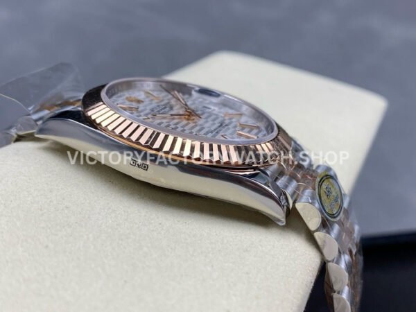 ARF Factory Counterweight Rolex Datejust 126331-0018 41mm Half Rose Gold Fluted Silver Dial Jubilee