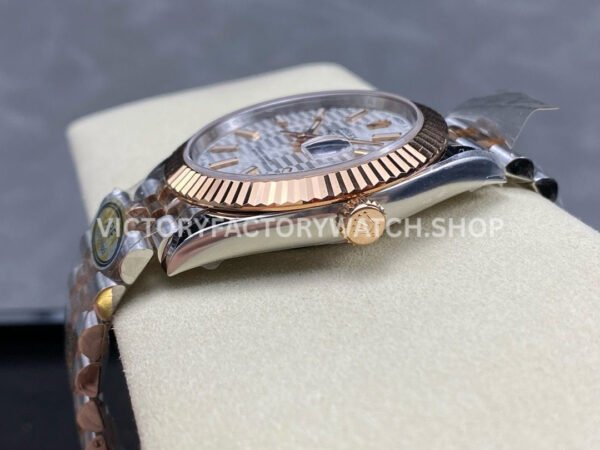 ARF Factory Counterweight Rolex Datejust 126331-0018 41mm Half Rose Gold Fluted Silver Dial Jubilee