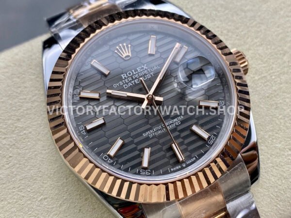 ARF Factory Counterweight Rolex Datejust 126331-0019 41mm Half Rose Gold Fluted Grey Dial