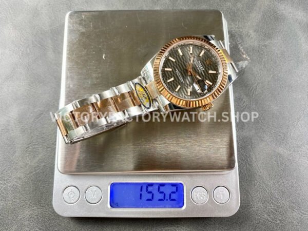 ARF Factory Counterweight Rolex Datejust 126331-0019 41mm Half Rose Gold Fluted Grey Dial