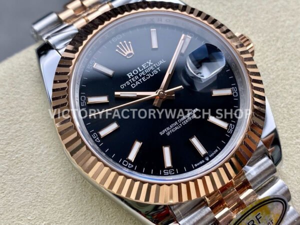 ARF Factory Counterweight Rolex Datejust 126331 41mm Half Rose Gold Black Dial Jubilee (10) ARF Factory Counterweight Rolex Datejust 126331 41mm Half Rose Gold Black Dial Jubilee