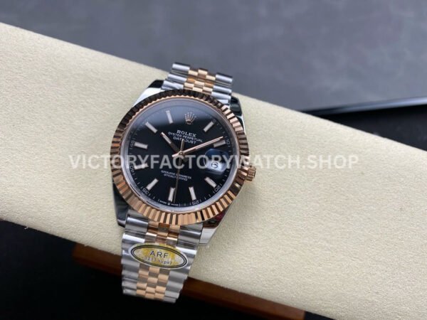 ARF Factory Counterweight Rolex Datejust 126331 41mm Half Rose Gold Black Dial Jubilee (5) ARF Factory Counterweight Rolex Datejust 126331 41mm Half Rose Gold Black Dial Jubilee