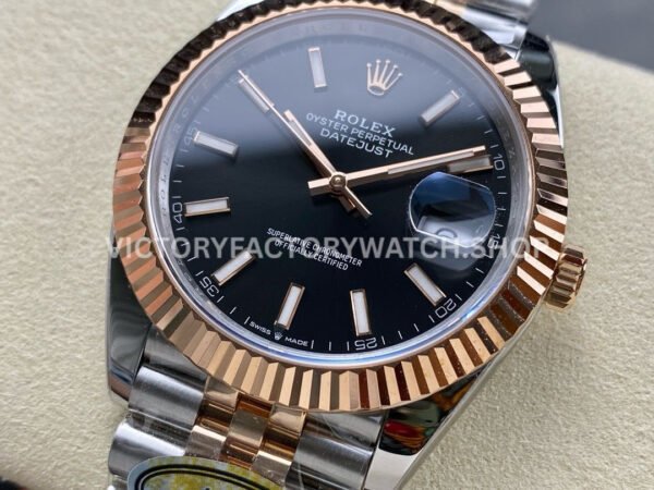 ARF Factory Counterweight Rolex Datejust 126331 41mm Half Rose Gold Black Dial Jubilee (6) ARF Factory Counterweight Rolex Datejust 126331 41mm Half Rose Gold Black Dial Jubilee