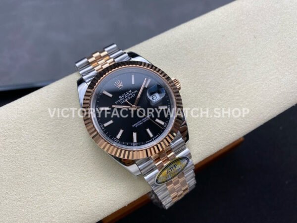 ARF Factory Counterweight Rolex Datejust 126331 41mm Half Rose Gold Black Dial Jubilee (9) ARF Factory Counterweight Rolex Datejust 126331 41mm Half Rose Gold Black Dial Jubilee