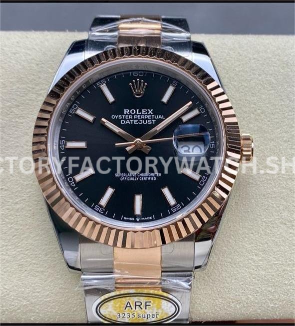 ARF Factory Counterweight Rolex Datejust 126331 41mm Half Rose Gold Black DialARF Factory Counterweight Rolex Datejust (1) ARF Factory Rolex Datejust 126331 replica watch