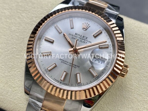 ARF Factory Counterweight Rolex Datejust 126331 41mm Half Rose Gold Silver Dial