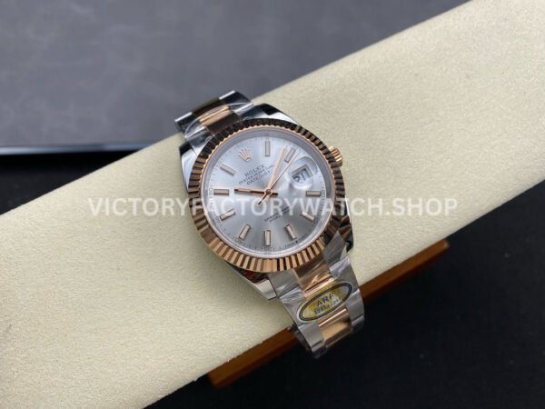 ARF Factory Counterweight Rolex Datejust 126331 41mm Half Rose Gold Silver Dial