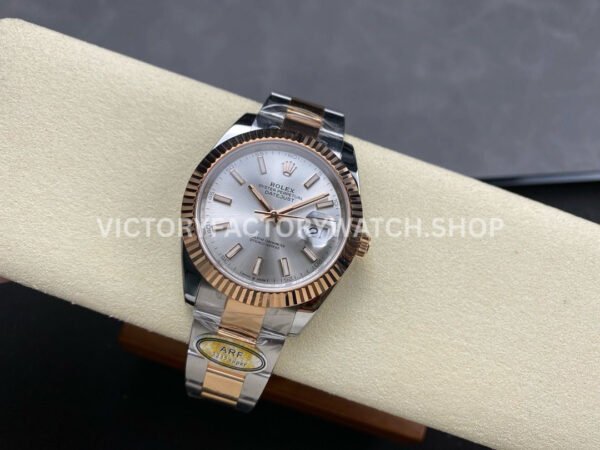 ARF Factory Counterweight Rolex Datejust 126331 41mm Half Rose Gold Silver Dial