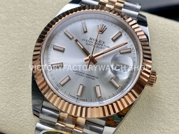 ARF Factory Counterweight Rolex Datejust 126331 41mm Half Rose Gold Silver Dial Jubilee