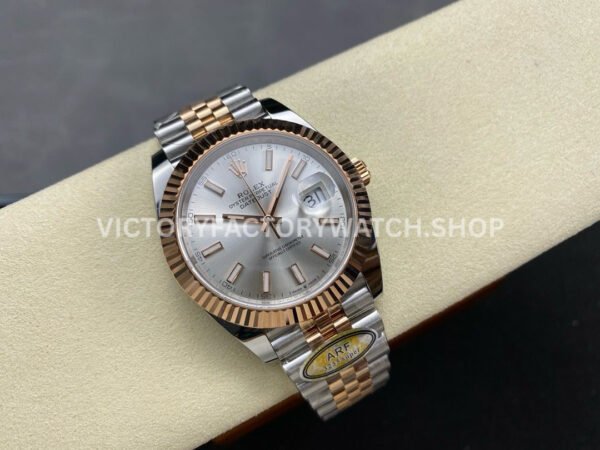 ARF Factory Counterweight Rolex Datejust 126331 41mm Half Rose Gold Silver Dial Jubilee