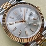 ARF Factory Counterweight Rolex Datejust 126331 41mm Half Rose Gold Silver Dial Jubilee