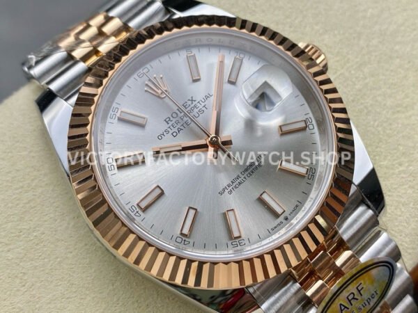 ARF Factory Counterweight Rolex Datejust 126331 41mm Half Rose Gold Silver Dial Jubilee