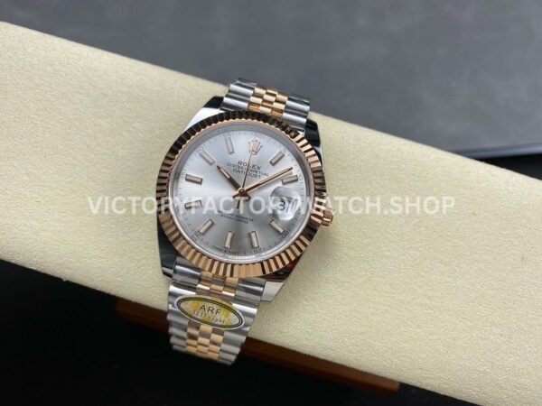 ARF Factory Counterweight Rolex Datejust 126331 41mm Half Rose Gold Silver Dial Jubilee