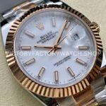 ARF Factory Counterweight Rolex Datejust 126331 41mm Half Rose Gold White Dial (1) ARF Factory Counterweight Rolex Datejust 126331 41mm Half Rose Gold White Dial