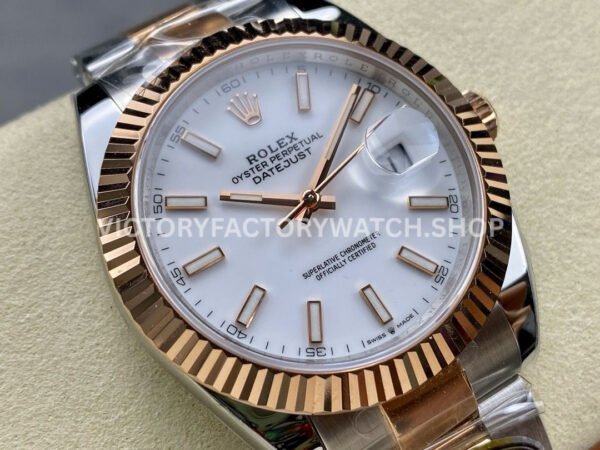 ARF Factory Counterweight Rolex Datejust 126331 41mm Half Rose Gold White Dial (1) ARF Factory Counterweight Rolex Datejust 126331 41mm Half Rose Gold White Dial
