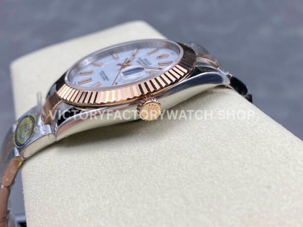 ARF Factory Counterweight Rolex Datejust 126331 41mm Half Rose Gold White Dial Jubilee