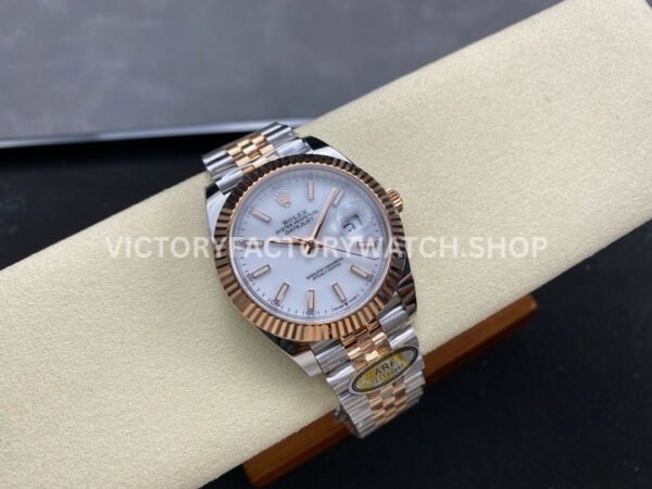 ARF Factory Counterweight Rolex Datejust 126331 41mm Half Rose Gold White Dial Jubilee