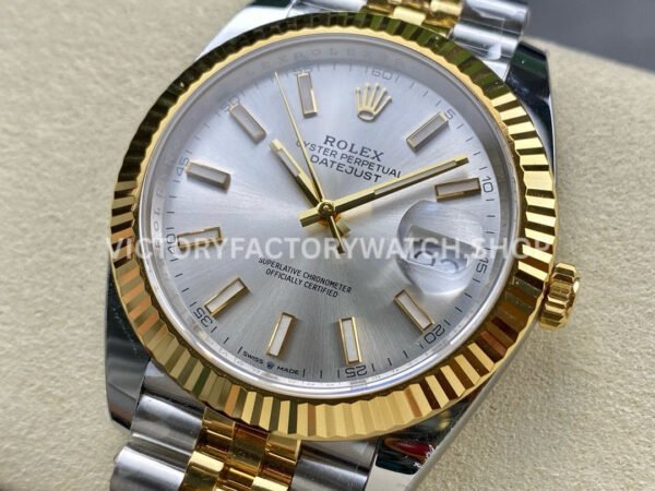 ARF Factory Counterweight Rolex Datejust 126333-0002 41mm Half Yellow Gold Silver Dial Jubilee