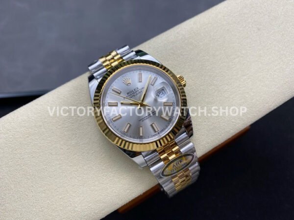 ARF Factory Counterweight Rolex Datejust 126333-0002 41mm Half Yellow Gold Silver Dial Jubilee