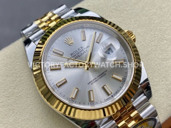 ARF Factory Counterweight Rolex Datejust 126333-0002 41mm Half Yellow Gold Silver Dial Jubilee