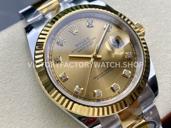 ARF Factory Counterweight Rolex Datejust 126333-0011 41mm Half Yellow Gold Champagne Diamond Dial (10) ARF Factory Counterweight Rolex Datejust 126333-0011 41mm Half Yellow Gold Champagne Diamond Dial