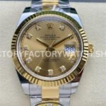 ARF Factory Counterweight Rolex Datejust 126333-0011 41mm Half Yellow Gold Champagne Diamond Dial (7) datejust 126333 champagne diamond oyster