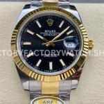 ARF Factory Counterweight Rolex Datejust 126333-0013 41mm Half Yellow Gold Black Dial (8) datejust 126333 black dial two tone arf