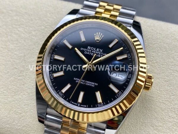 ARF Factory Counterweight Rolex Datejust 126333-0014 41mm Half Yellow Gold Black Dial Jubilee (3) ARF Factory Counterweight Rolex Datejust 126333-0014 41mm Half Yellow Gold Black Dial Jubilee