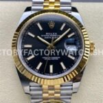 ARF Factory Counterweight Rolex Datejust 126333-0014 41mm Half Yellow Gold Black Dial Jubilee (6) datejust 41 black two tone arf