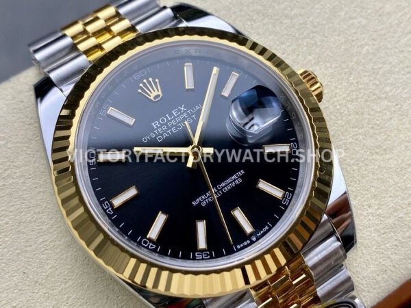 ARF Factory Counterweight Rolex Datejust 126333-0014 41mm Half Yellow Gold Black Dial Jubilee (9) ARF Factory Counterweight Rolex Datejust 126333-0014 41mm Half Yellow Gold Black Dial Jubilee