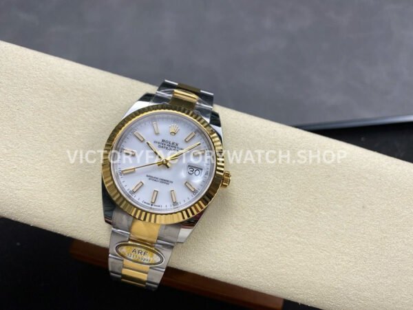 ARF Factory Counterweight Rolex Datejust 126333-0015 41mm Half Yellow Gold White Dial (6) ARF Factory Counterweight Rolex Datejust 126333-0015 41mm Half Yellow Gold White Dial