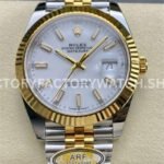ARF Factory Counterweight Rolex Datejust 126333-0016 41mm Half Yellow Gold White Dial Jubilee (4) datejust 41 white dial two tone arf