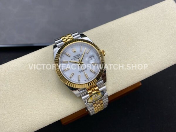 ARF Factory Counterweight Rolex Datejust 126333-0016 41mm Half Yellow Gold White Dial Jubilee (5) ARF Factory Counterweight Rolex Datejust 126333-0016 41mm Half Yellow Gold White Dial Jubilee