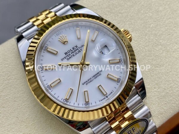 ARF Factory Counterweight Rolex Datejust 126333-0016 41mm Half Yellow Gold White Dial Jubilee (6) ARF Factory Counterweight Rolex Datejust 126333-0016 41mm Half Yellow Gold White Dial Jubilee