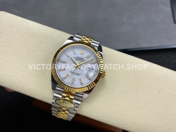 ARF Factory Counterweight Rolex Datejust 126333-0016 41mm Half Yellow Gold White Dial Jubilee (9) ARF Factory Counterweight Rolex Datejust 126333-0016 41mm Half Yellow Gold White Dial Jubilee
