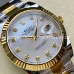 ARF Factory Counterweight Rolex Datejust 126333-0017 41mm Half Yellow Gold Mother Of Pearl (3) ARF Factory Counterweight Rolex Datejust 126333-0017 41mm Half Yellow Gold Mother Of Pearl Diamond Dial