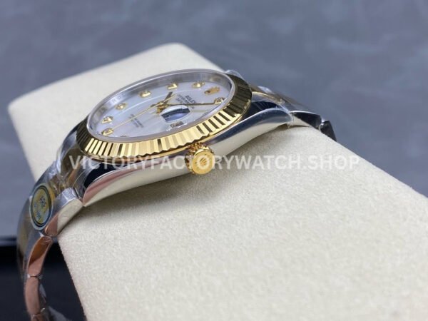 ARF Factory Counterweight Rolex Datejust 126333-0017 41mm Half Yellow Gold Mother Of Pearl (8) ARF Factory Counterweight Rolex Datejust 126333-0017 41mm Half Yellow Gold Mother Of Pearl Diamond Dial