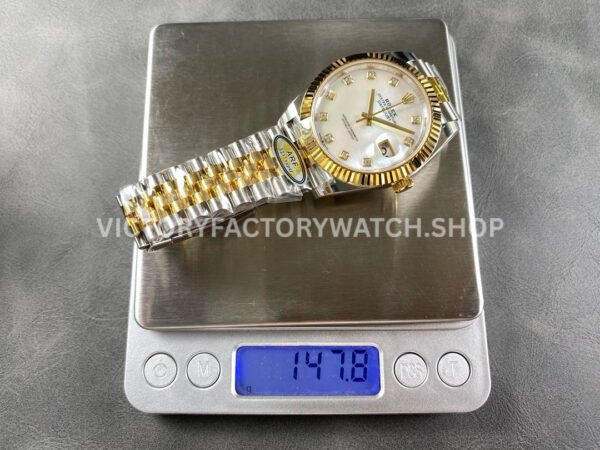 ARF Factory Counterweight Rolex Datejust 126333-0018 41mm Half Yellow Gold Mother Of Pearl Diamond Dial Jubilee