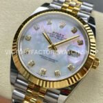 ARF Factory Counterweight Rolex Datejust 126333-0018 41mm Half Yellow Gold Mother Of Pearl Diamond Dial Jubilee
