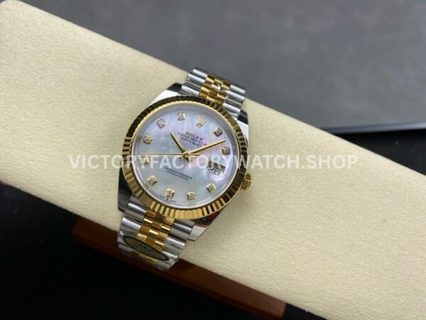 ARF Factory Counterweight Rolex Datejust 126333-0018 41mm Half Yellow Gold Mother Of Pearl Diamond Dial Jubilee