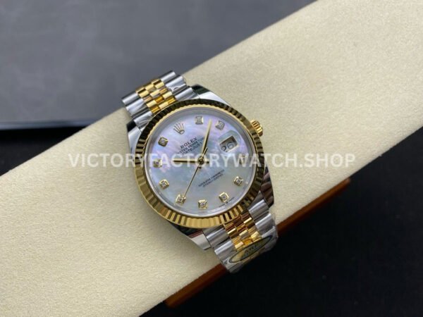 ARF Factory Counterweight Rolex Datejust 126333-0018 41mm Half Yellow Gold Mother Of Pearl Diamond Dial Jubilee